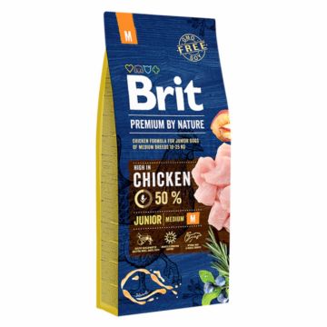 Hrana uscata pentru caini Brit Premium by Nature Junior M 15 kg la reducere
