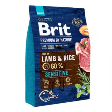 Hrana uscata pentru caini Brit Premium by Nature Sensitive Lamb 3 kg la reducere