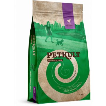 Hrana Uscata PETKULT Probiotics Adult small, talie mica, Rata si orez 8 kg