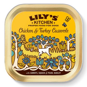 Lily's Kitchen Chicken and Turkey Casserole Tray, 150g