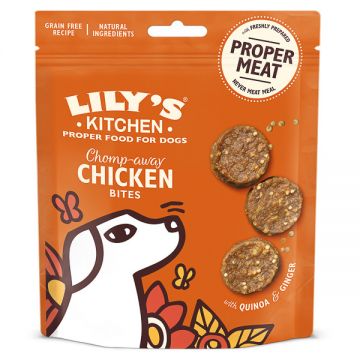 Lily's Kitchen Chomp-Away Chicken Bites Dog Treats, 70g de firma originala