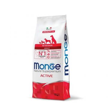 Monge Natural Superpremium All Breeds Adult Active, pui, 12 kg