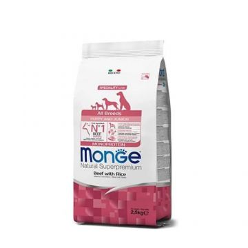 Monge Natural Superpremium All Breeds Puppy & Junior, vita si orez, 12 kg ieftina