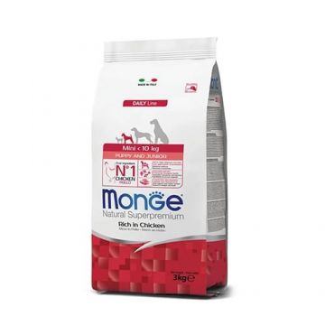 Monge Natural Superpremium Mini Puppy & Junior, pui, 3 kg