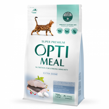 Optimeal Hrana uscata pisici adulte - cu peste Cod, 0,7kg ieftina