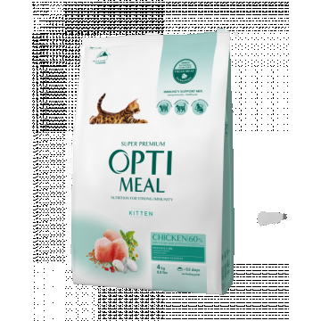 Optimeal Hrana uscata pisoi (kitten) - cu Pui, 4kg