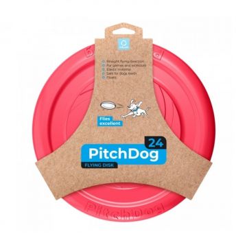 PitchDog 24, disc de joc pentru caini (frisbee), 24cm, roz
