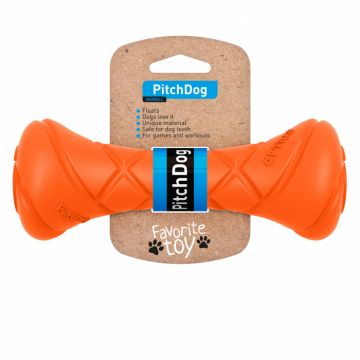 PitchDog, Gantera din spuma pentru caini, 19x7cm, portocaliu