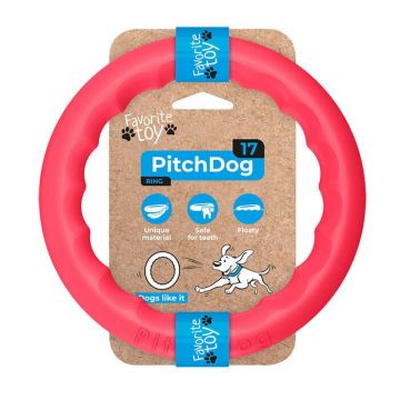 PitchDog, Jucarie Inel pentru caini, roz, 17cm