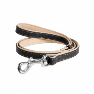 Waudog Soft, M, Lesa caini, din piele, latime: 18mm, lungime: 122cm, negru