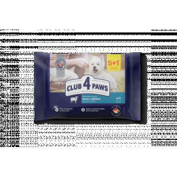 Club 4 Paws Hrana umeda caini - cu miel, set 5+1, 6 80 g