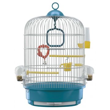 FERPLAST Colivie pentru păsări REGINA Albă 32,5/49cm, tavă diferite culori