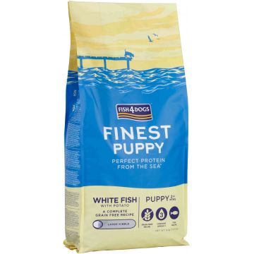 FISH4DOGS Finest PUPPY Peşte alb şi Cartofi, Large Kibble