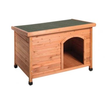 FLAMINGO Cuşcă pentru câini Classic, lemn, acoperiş plat impermeabil