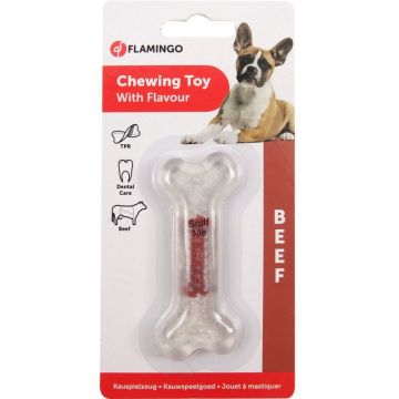 FLAMINGO Jucărie pentru câini, din TPR, cu aromă de Vită
