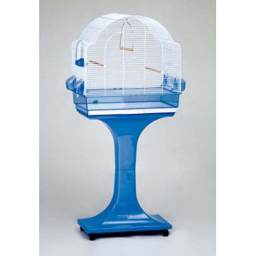 FOP Colivie pentru păsări CHIARA albă cu suport, 56,5x36x60cm