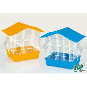 FOP Colivie pentru păsări SARA albă, tăviţă diferite culori 35,5x21x32,5cm