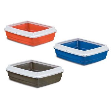 FOP Litieră pentru pisici MICIO, cu margini 42x33x14cm, diverse culori