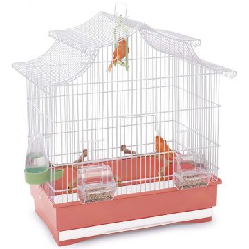 IMAC Colivie pentru păsări PAGODA Albă - 50x30x53cm