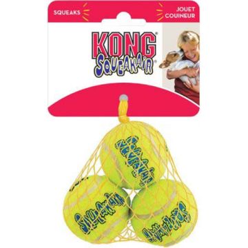 KONG Jucărie pentru câini Air Squeaker Tenis Ball 3 bucăţi