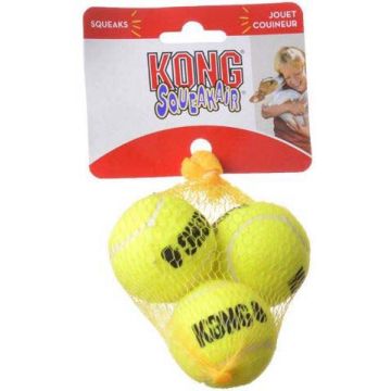 KONG Jucărie pentru câini Air Squeaker Tenis Ball 3 bucăţi