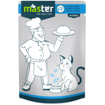 Master Hrana Umeda pisici - cu Peste, 24x80g