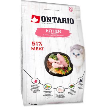 ONTARIO KITTEN Hrană uscată pentru pisicuţe, cu Pui
