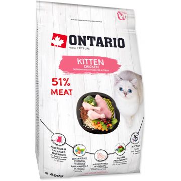 ONTARIO KITTEN Hrană uscată pentru pisicuţe, cu Pui
