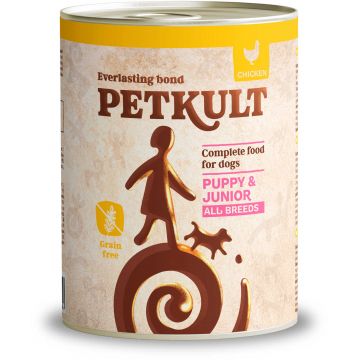 PETKULT Conservă pentru câini JUNIOR, cu Pui 800g