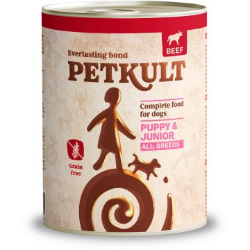 PETKULT Conservă pentru câini JUNIOR, cu Vită 800g