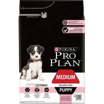 PRO PLAN Hrană uscată SENSITIVE SKIN pt câini Puppy Medium Breed, cu Somon 12kg de firma originala