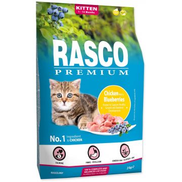 RASCO Premium Hrană pentru KITTEN, cu Pui şi Afine