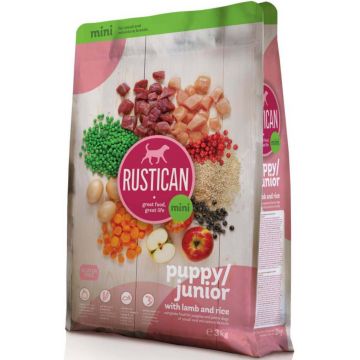 RUSTICAN Mini PUPPY/JUNIOR cu miel şi orez, fără gluten