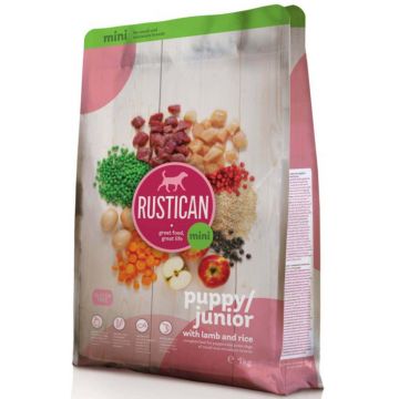 RUSTICAN Mini PUPPY/JUNIOR cu miel şi orez, fără gluten
