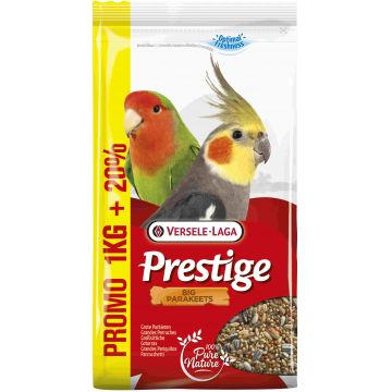 VERSELE-LAGA Prestige Big Parakeets Hrană pentru păsări medii 1kg+200g GRATIS