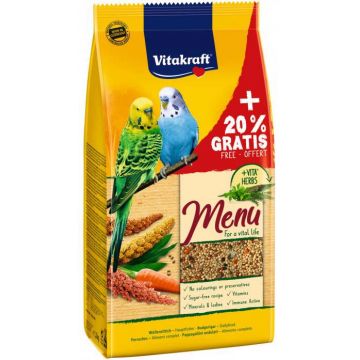 VITAKRAFT Menu VITAL cu Ierburi, Hrană completă pentru Peruşi