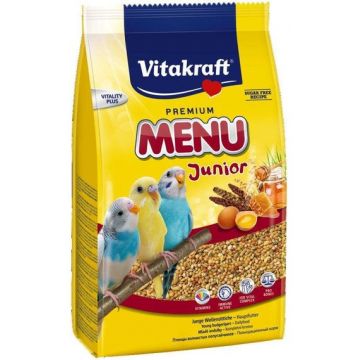 VITAKRAFT Premium Menu JUNIOR cu Ierburi Hrană completă pentru peruşi tineri500g ieftina