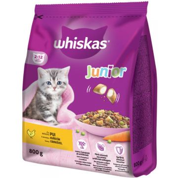 WHISKAS JUNIOR Hrană uscată pentru pisicuţe, cu Pui