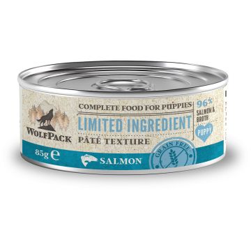 WOLFPACK Conservă pentru PUPPY, cu număr limitat de ingrediente, Somon
