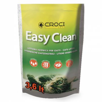 Asternut igienic pentru pisici Easy Clean, Silicat, 3.6 L, 5+1 GRATIS