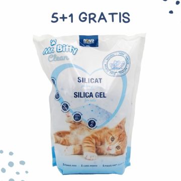 Asternut igienic pentru pisici, Mr. Biffy, Silicat clasic, natur, 3.6 L, sc360, 5+1 GRATIS