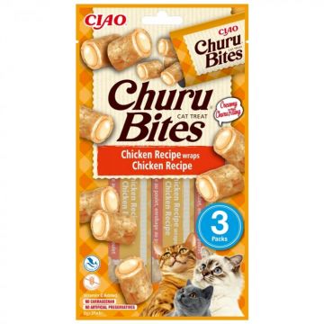 Churu Bites, Recompense pentru Pisici cu Pui, 3x10g