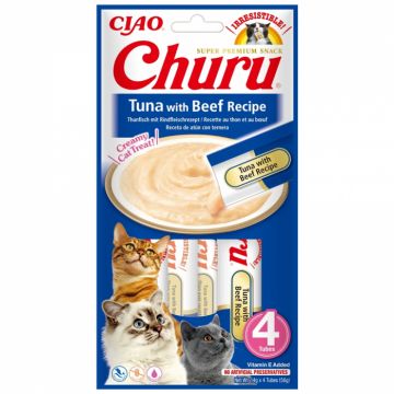 Churu, Recompense Cremoase pentru Pisici cu Ton si Vita, 4x14g