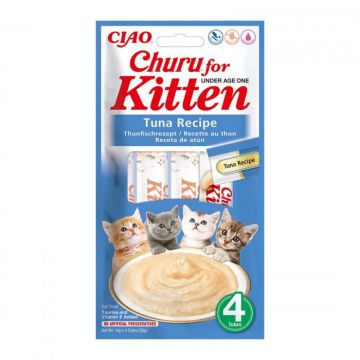 Churu, Recompense Cremoase pentru Pisoi, Kitten cu Ton, 4x14g