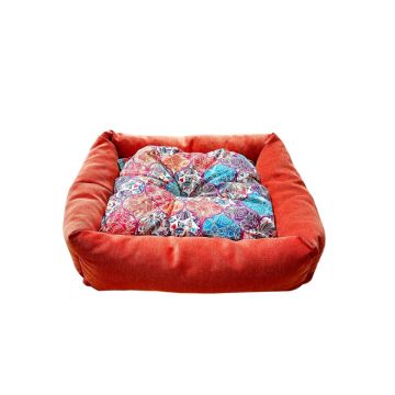 Culcus pentru caini, Confort +, portocaliu, 60x50x13 cm ieftin
