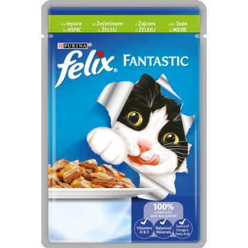 FELIX FANTASTIC Iepure in Aspic, hrana umeda pentru pisici, 85 g