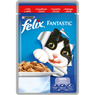 FELIX FANTASTIC Vita in Aspic, hrana umeda pentru pisici, 85 g