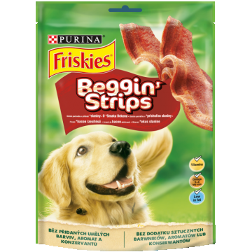 FRISKIES Beggin Strips cu vita, recompense pentru caini, 120 g