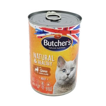 Hrana umeda pentru pisici Butcher s, NaturalHealty, cu Vanat, 400g, cod 1141