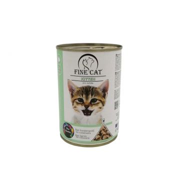 Hrana umeda pentru pisici, Fine Cat, Kitten, curcan, 415 g ieftina